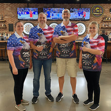 Load image into Gallery viewer, 250 Years Of Freedom Eagle Darts Shirt For Women Custom Patriotic American Flag Darts Team Jersey TDM6017