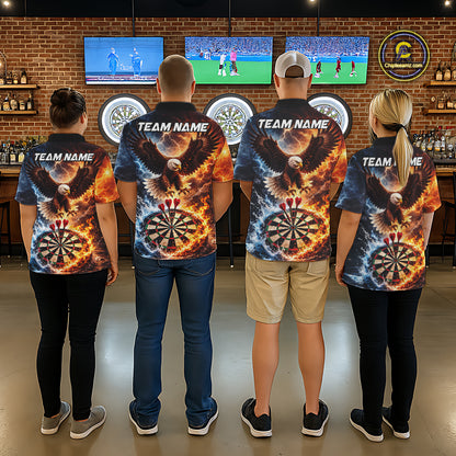 Personalized Eagle Water Fire Darts Shirt For Men, Lightning Darts Jersey Team Polo & 1/4 Zip TDM6019