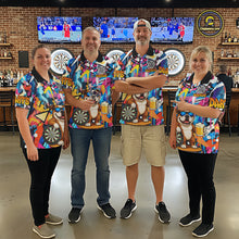 Load image into Gallery viewer, Funny Bulldog Colorful Graffiti Darts Shirt For Women Custom Darts Team Jersey Polo &amp; 1/4 Zip TDM6464
