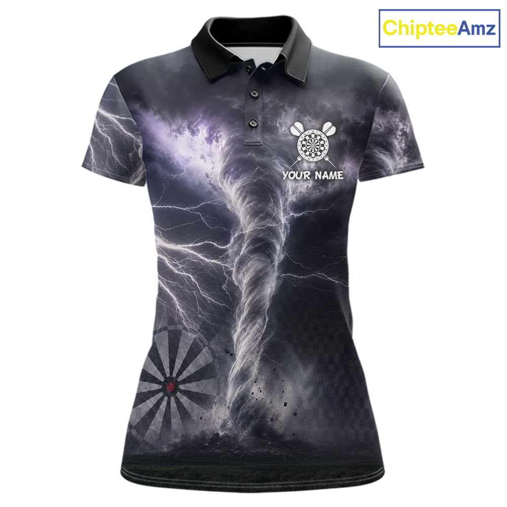 Personalized Thunder Lightning Tornado Darts Shirts For Women Custom Darts Team Jersey Polo, 1/4 Zip TDM7442