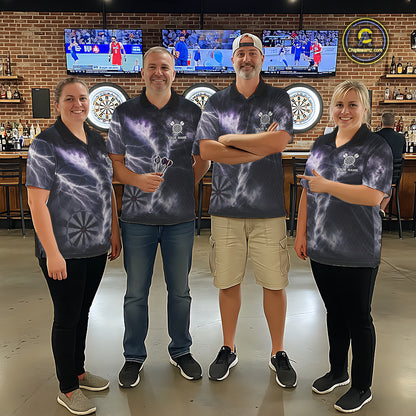 Personalized Thunder Lightning Tornado Darts Shirts For Men Custom Darts Team Jersey Polo, 1/4 Zip TDM7442
