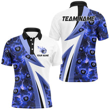 Load image into Gallery viewer, Personalized Lightning 8 Ball Pool Flame Pattern Men Billiard Shirts Billiard Team Jerseys |Blue TDM2906