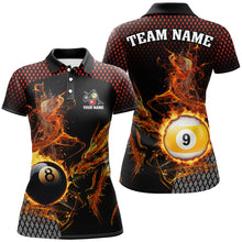 Load image into Gallery viewer, Billiard 8 Ball &amp; 9 Ball Flame Smoke Custom Dragon Billiard Shirts For Women Billiard Team Jerseys TDM2907