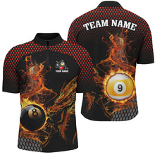 Load image into Gallery viewer, Billiard 8 Ball &amp; 9 Ball Flame Smoke Custom Dragon Billiard Shirts For Men Billiard Team Jerseys TDM2907