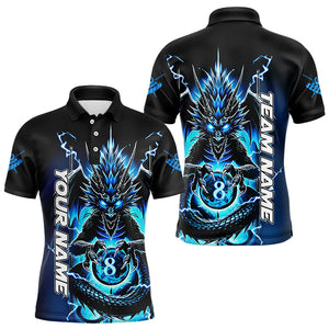 Personalized Blue Glowing Dragon Billiard Shirts For Men Custom 8 Ball Team League Billiard Jersey TDM3149