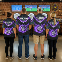 Load image into Gallery viewer, Personalized Fire Flame Purple Dartboard Eagle Dart Shirts For Women, Darts League Team Jerseys TDM5374