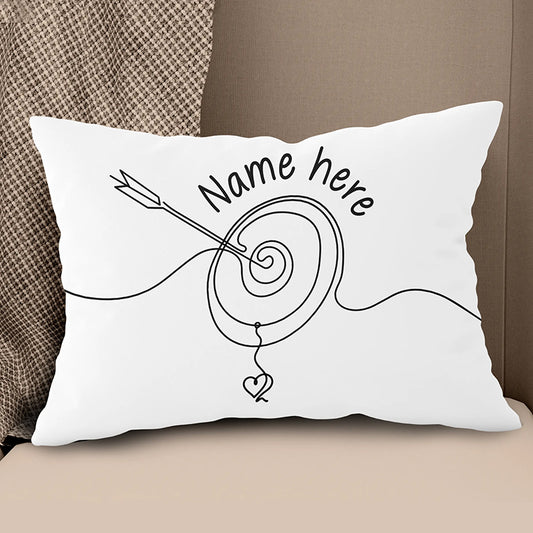 Personalized Archery Line Drawing White Pillow Best Archery Pillow Gifts TDM0869