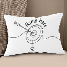 Load image into Gallery viewer, Personalized Archery Line Drawing White Pillow Best Archery Pillow Gifts TDM0869