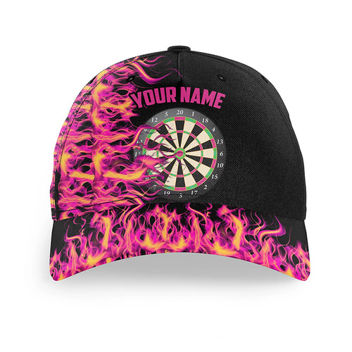 Pink Fire Flame Dartboard 3D Printed Darts Baseball Caps Custom Best Darts Hat Gifts For Player TDM1738