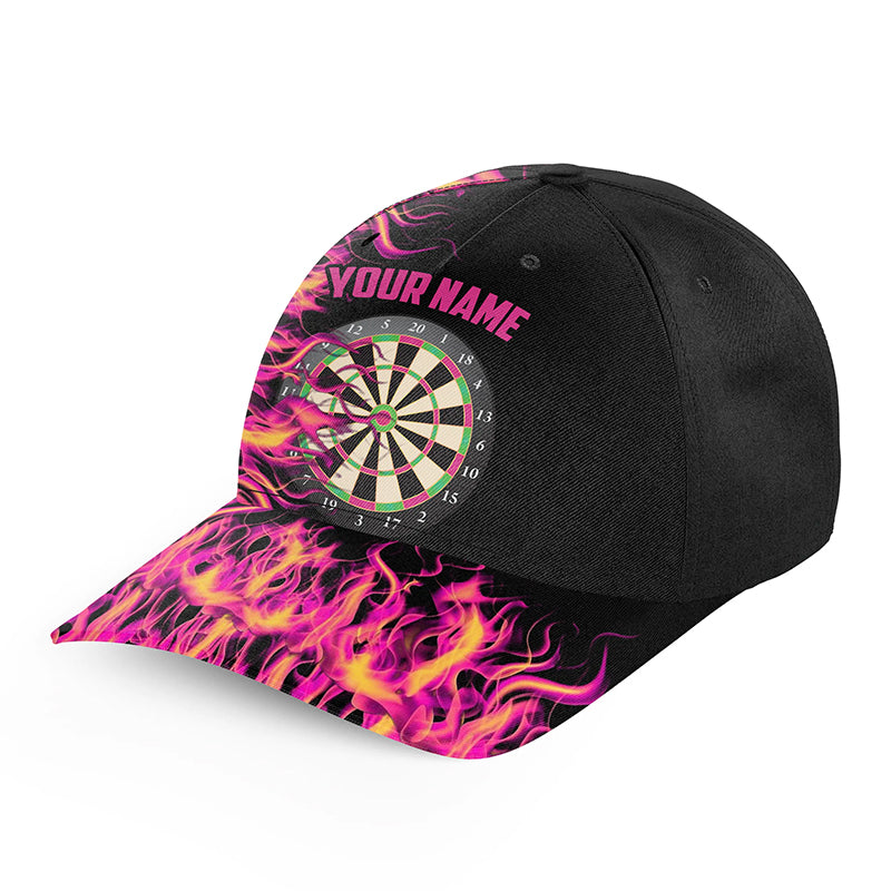 Pink Fire Flame Dartboard 3D Printed Darts Baseball Caps Custom Best Darts Hat Gifts For Player TDM1738