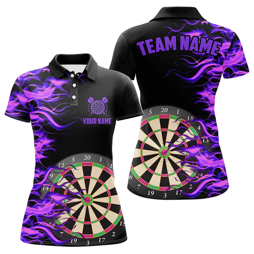 Purple Fire Flame Dart Board 3D Printed Women Darts Shirts Custom Team Name Darts Jerseys Uniform  TDM1739