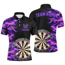 Load image into Gallery viewer, Purple Fire Flame Dart Board 3D Printed Men Darts Shirts Custom Team Name Darts Jerseys Uniform TDM1739