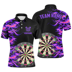 Purple Fire Flame Dart Board 3D Printed Men Darts Shirts Custom Team Name Darts Jerseys Uniform TDM1739