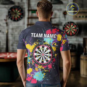 Colorful Paint Custom Dart Shirt With Pocket Option For Men, Darts Jersey TDM4133