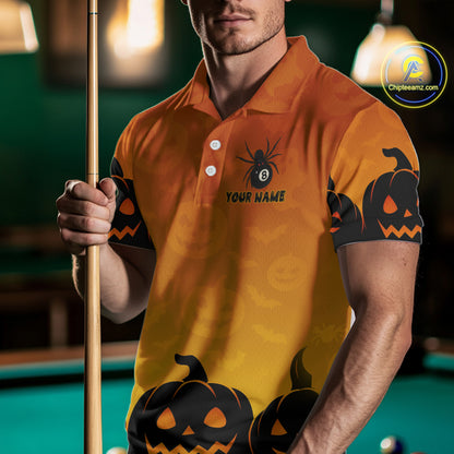 Personalized Funny Spider 8 Ball Pool Billiard Shirt For Men Custom Halloween Billiard Team Jersey TDM4511