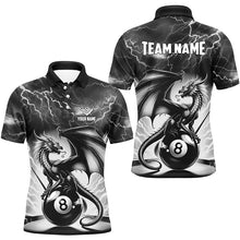 Load image into Gallery viewer, Lightning Thunder Dragon Custom Black 8 Ball Pool Shirts For Men, Billiard Team League Jerseys TDM2431