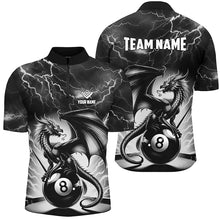 Load image into Gallery viewer, Lightning Thunder Dragon Custom Black 8 Ball Pool Shirts For Men, Billiard Team League Jerseys TDM2431