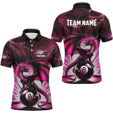 Load image into Gallery viewer, Lightning Thunder Dragon Custom Pink 8 Ball Pool Shirts For Men, Billiard Team League Jerseys TDM2432