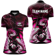 Load image into Gallery viewer, Lightning Thunder Dragon Custom Pink 8 Ball Pool Shirts For Women, Billiard Team League Jerseys TDM2432