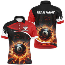 Load image into Gallery viewer, Personalized Red 8 Ball Pool Crack Flame Men Billiard Jerseys, Team League Billiard Team Shirts TDM2438