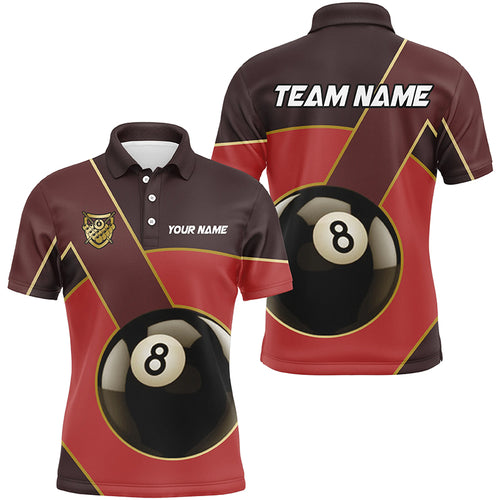 Best Custom 8 Ball Pool Billiard Jerseys For Men, Personalized Billiard Tournament Team Shirts |Red TDM2441