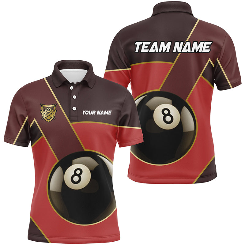Best Custom 8 Ball Pool Billiard Jerseys For Men, Personalized Billiard Tournament Team Shirts |Red TDM2441