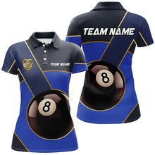 Load image into Gallery viewer, Best Custom 8 Ball Pool Billiard Jersey For Women, Personalized Billiard Tournament Team Shirts |Blue TDM2442