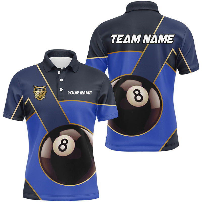 Best Custom 8 Ball Pool Billiard Jersey For Men, Personalized Billiard Tournament Team Shirts |Blue TDM2442