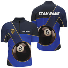 Load image into Gallery viewer, Best Custom 8 Ball Pool Billiard Jersey For Men, Personalized Billiard Tournament Team Shirts |Blue TDM2442