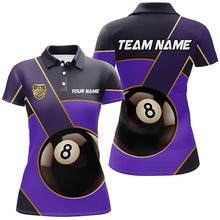 Load image into Gallery viewer, Best Custom 8 Ball Billiard Jerseys For Women, Personalized Billiard Tournament Team Shirts |Purple TDM2443