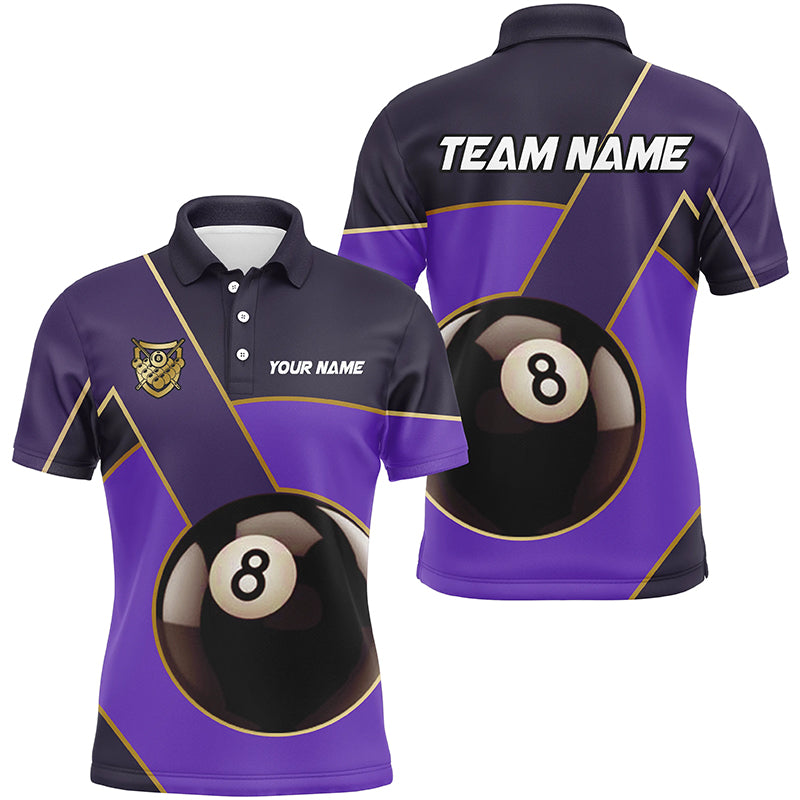 Best Custom 8 Ball Billiard Jerseys For Men, Personalized Billiard Tournament Team Shirts |Purple TDM2443