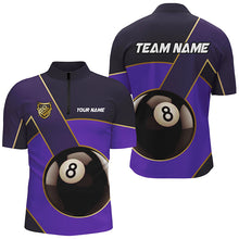 Load image into Gallery viewer, Best Custom 8 Ball Billiard Jerseys For Men, Personalized Billiard Tournament Team Shirts |Purple TDM2443