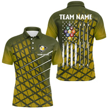 Load image into Gallery viewer, Personalized Yellow Retro American Flag Men Billiard Shirts Custom 9 Ball Pool Billiard Jerseys TDM2911