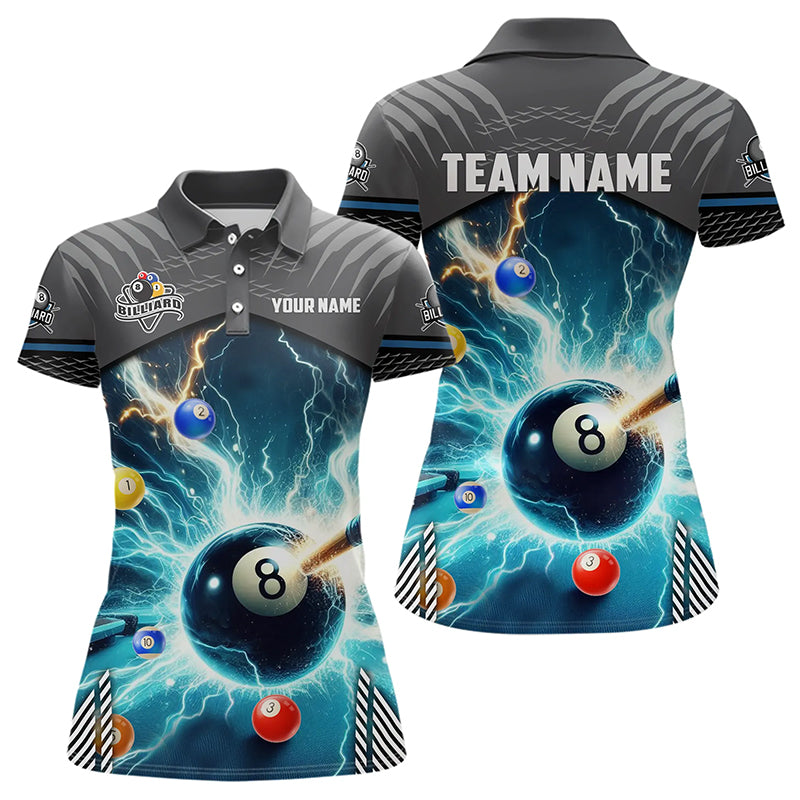 Personalized Striking Thunder Lightning Billiard Shirts For Women Custom Billiard Sport Jerseys TDM3156