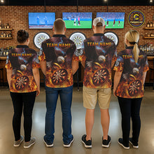 Load image into Gallery viewer, Personalized Fire Flame Eagle Darts Polo &amp; 1/4 Zip Custom Darts Shirt For Women, Darts Team Jersey TDM5377