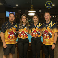 Load image into Gallery viewer, Funny Bull And Beer 8 Ball 9 Ball Billiard Shirt For Men Custom Billiard Team Jersey Polo, 1/4 Zip TDM5646