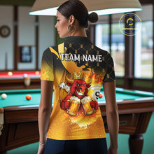 Load image into Gallery viewer, Funny Bull And Beer 8 Ball 9 Ball Billiard Shirt For Women Custom Billiard Team Jersey Polo, 1/4 Zip TDM5646