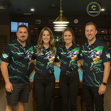 Load image into Gallery viewer, Green 8 Ball Lightning Thunder Cobra Snake Billiard Shirt For Men Custom Pool Team Jersey TDM5876