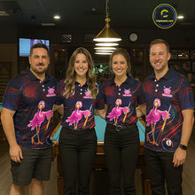 Load image into Gallery viewer, Funny Neon Flamingo 8 Ball Pool Billiard Shirt For Women Custom Billiard Team Jersey Polo &amp; 1/4 Zip TDM6256