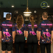 Load image into Gallery viewer, Funny Neon Flamingo 8 Ball Pool Billiard Shirt For Women Custom Billiard Team Jersey Polo &amp; 1/4 Zip TDM6256