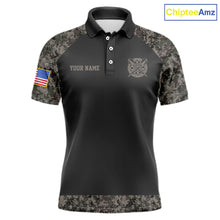 Load image into Gallery viewer, Personalized Retro Camo US Flag Darts Shirt For Men, Patriotic Darts Team Jersey Polo &amp; 1/4 Zip TDM6260
