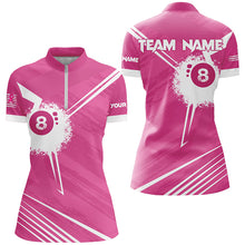 Load image into Gallery viewer, Pink Billiard Jerseys For Women Custom 8 Ball Breast Cancer Awareness Billiard Shirts For Pool Lover TDM2447