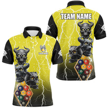 Load image into Gallery viewer, Personalized Lightning Skull 9 Ball Pool Men Billiard Shirts, Funny Yellow 9 Ball Billiard Jerseys TDM2452