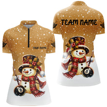 Load image into Gallery viewer, Funny Christmas Snow Effigy 8 Ball Pool Billiard Shirts For Women Custom Christmas Billiard Jerseys TDM2923