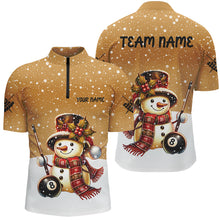 Load image into Gallery viewer, Funny Christmas Snow Effigy 8 Ball Pool Billiard Shirts For Men Custom Christmas Billiard Jerseys TDM2923