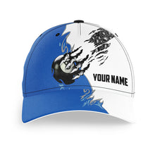 Load image into Gallery viewer, Personalized Claws 8 Ball Pool Blue 3D Billiard Hat Custom Baseball Caps Billiard Apparel For Player TDM1057