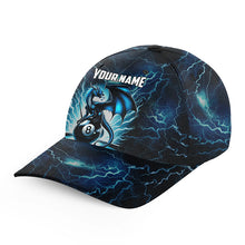 Load image into Gallery viewer, Blue Lightning Thunder Dragon 8 Ball Pool Billiard Hats, Custom 3D Printed Billiard Baseball Caps TDM1756