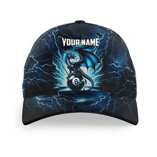 Load image into Gallery viewer, Blue Lightning Thunder Dragon 8 Ball Pool Billiard Hats, Custom 3D Printed Billiard Baseball Caps TDM1756