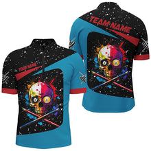 Load image into Gallery viewer, Personalized Colorful Skull 8 Ball 9 Ball Billiard Shirts For Men Custom Grunge Billiard Jerseys TDM2164