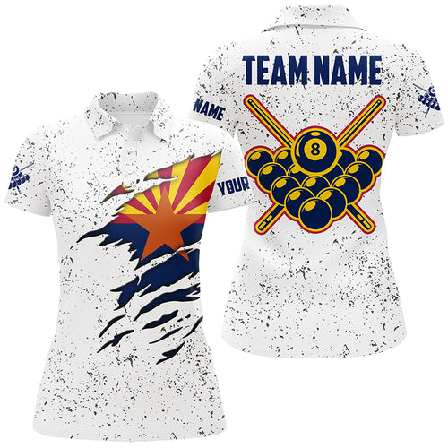 8 Ball Pool Arizona Flag Personalized Billiard Women's Shirts Custom 8 Ball Pool Polo Shirts TDM0502